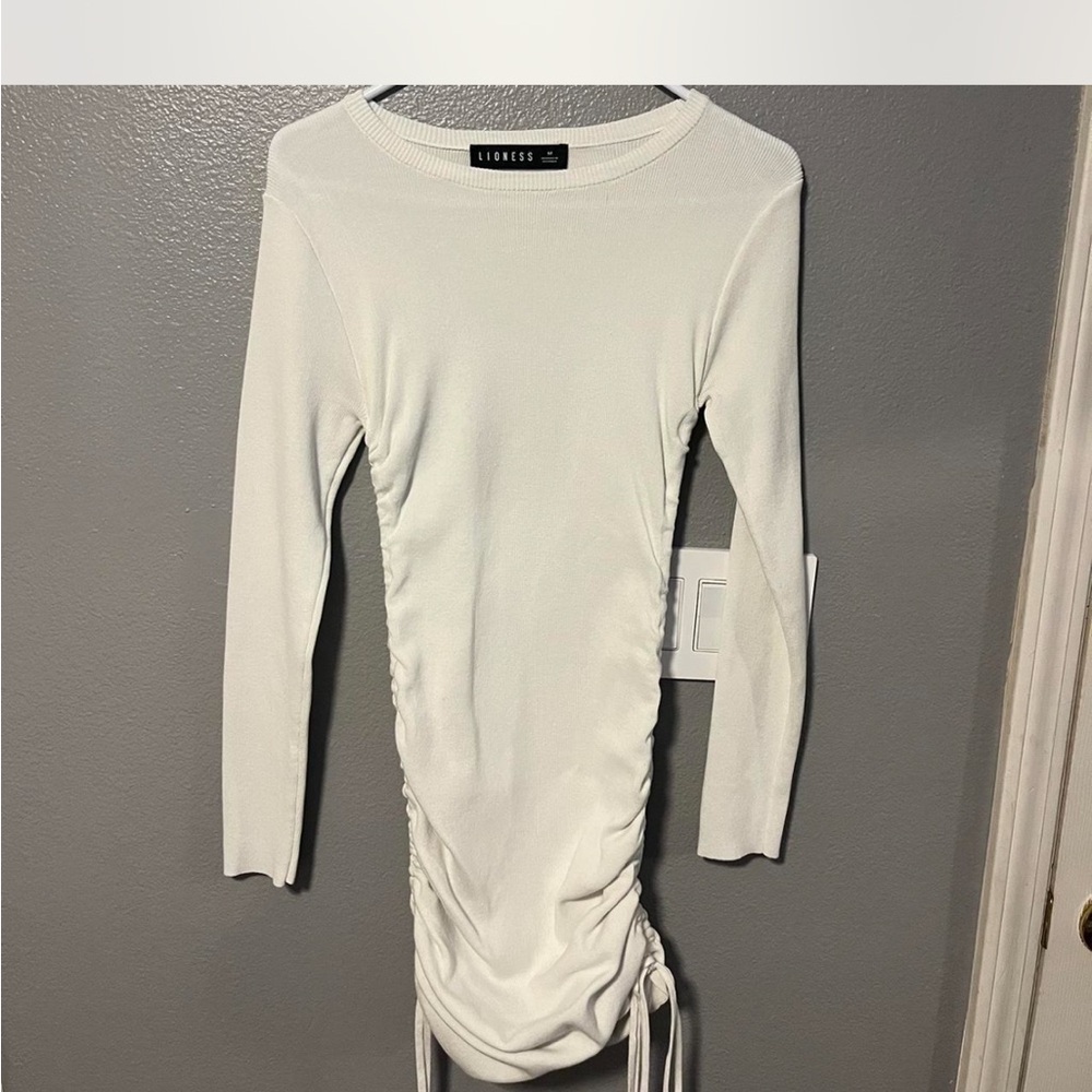 Lioness White Ruched Dress